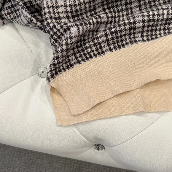 ***NWT*** LOFT Outlet Black and Cream Patterned Cardigan - Picture 5 of 5